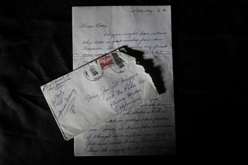 ジョー・ディマジオがモンローに宛てた手紙（ＡＰ）