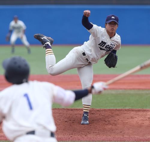 明大・柳　広島・野村先輩以来の３００Ｋ　４球団スカウト視察