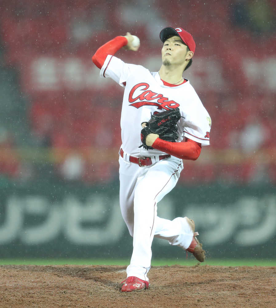 【石井一久　視点】強い雨振る条件下に適した広島・薮田のカット