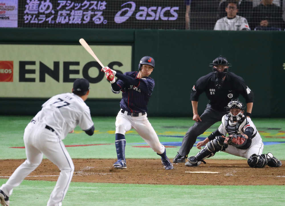 【画像・写真】京田、侍お目覚め２点打　打線組み替えも「不動の１番」活躍