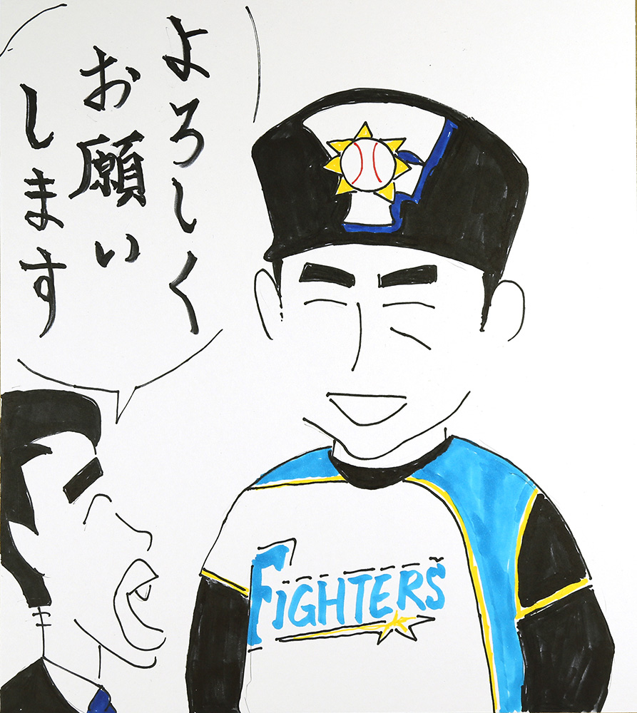 木田ＧＭ補佐は新任の吉岡２軍打撃コーチに「よろしくお願いします」