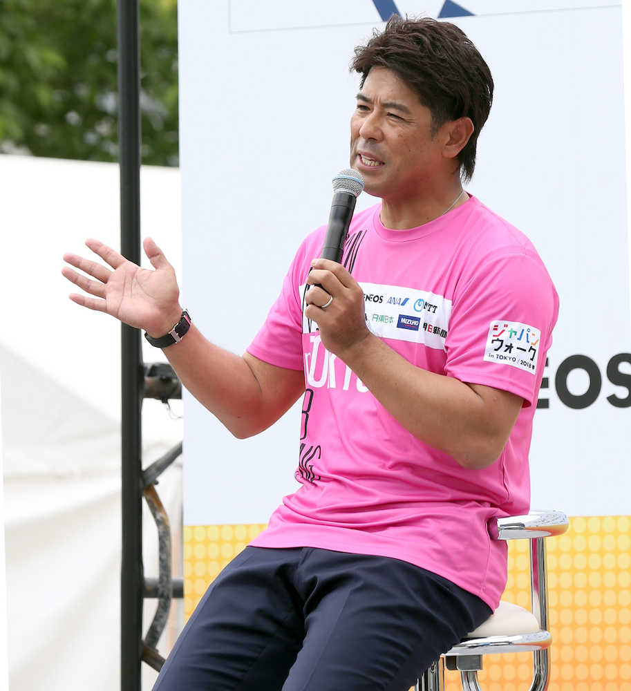 東京五輪応援イベントでトークショーを行う侍ジャパンの稲葉監督