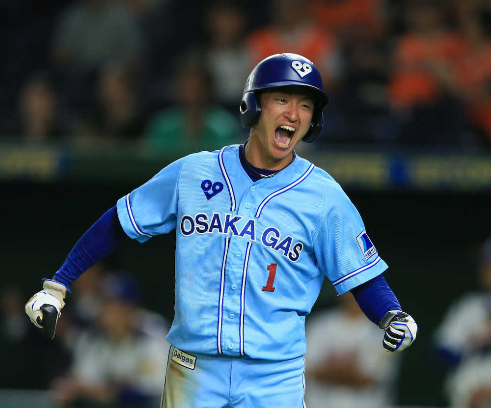 大阪ガス４強一番乗り　６回打者一巡４点逆転