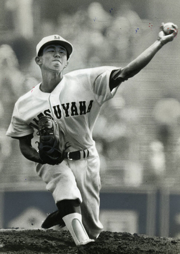 １９８４年、第６６回全国高校野球選手権大会に出場した当時の松山商・酒井