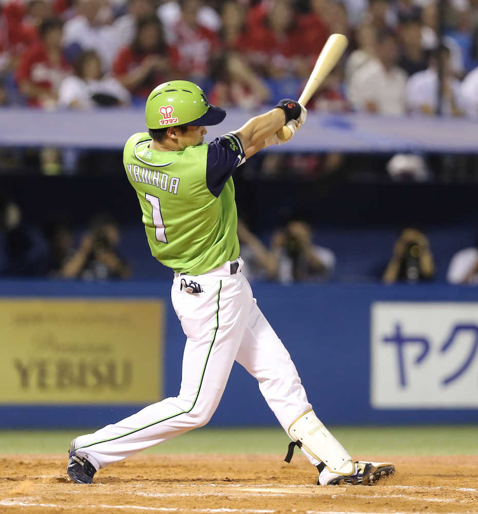 ヤクルト山田、球団新の１０試合連続打点を達成　７回に適時二塁打