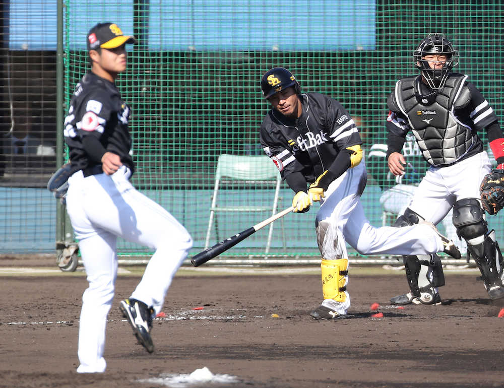 松田宣　シート打撃で３安打！ドラ１甲斐野に貫禄見せた