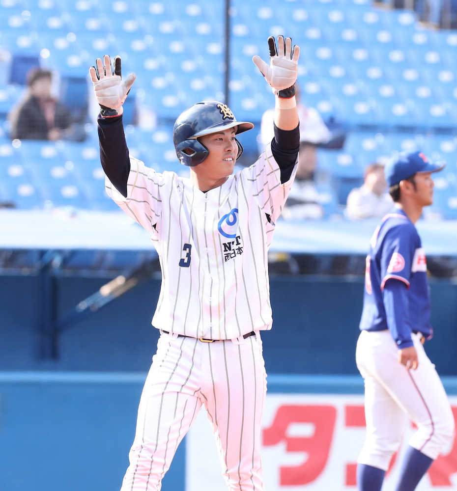 【スポニチ大会】ＮＴＴ西日本　総力戦制し延長サヨナラ勝ち　石山が勝利決める中犠飛