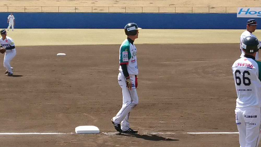 BCリーグ栃木に移籍した西岡は茨城との開幕戦に出場