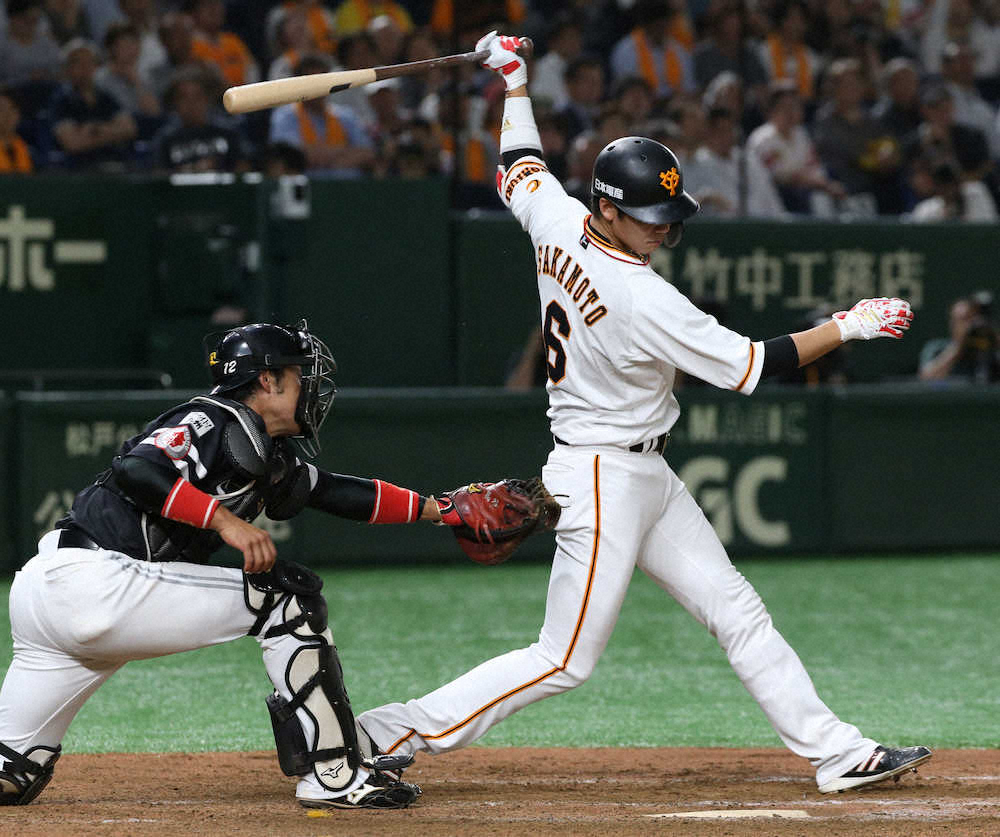巨人・坂本、プロ野球タイ記録5三振　交流戦絶不調…打率・169