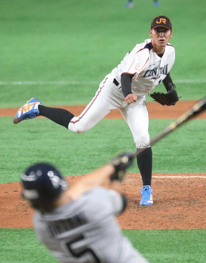 力投するJR東海先発・戸田（撮影・村上　大輔）