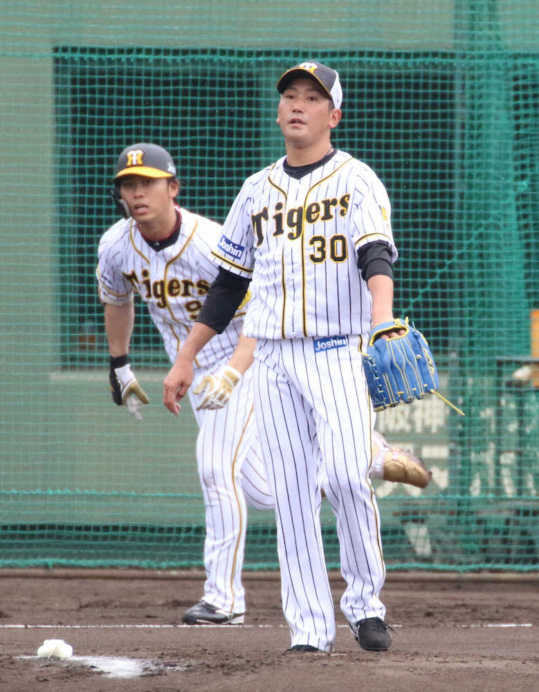 阪神・高野、移籍後初実戦形式で147キロ　矢野監督「これから」