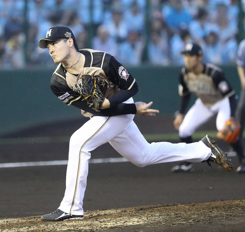 日本ハム先発・有原（撮影・岡田　丈靖）