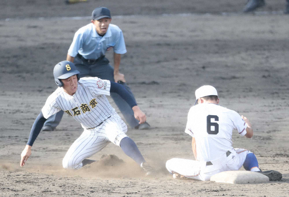 【画像・写真】明石商　延長サヨナラで初の準々決勝進出　最後はスクイズ！宇部鴻城は必勝リレー実らず