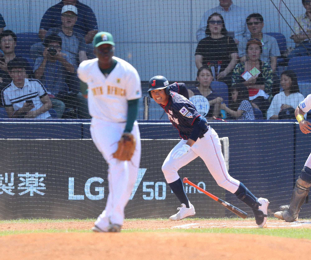 【画像・写真】U18侍・奥川　代打で今大会初出場も「冗談かと思った」　結果は投手強襲内野安打「当たってよかった」