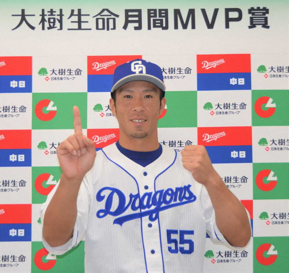 中日・福田　9月度月間MVP　初受賞に笑顔「素直に嬉しい」