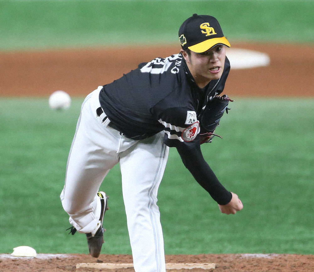 ドラ1貫録！ソフトB・甲斐野　見逃し三振×3「石川さんのおかげで楽に投げられた」