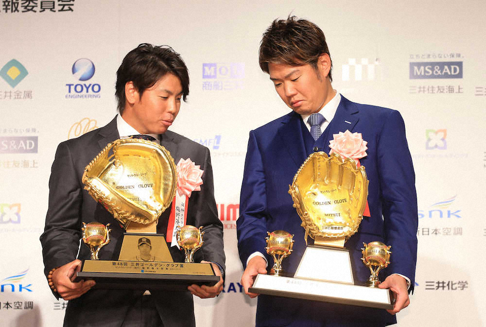 阪神・梅野　古田敦也以来セ捕手3年連続GG賞意欲「もっとレベルアップを」