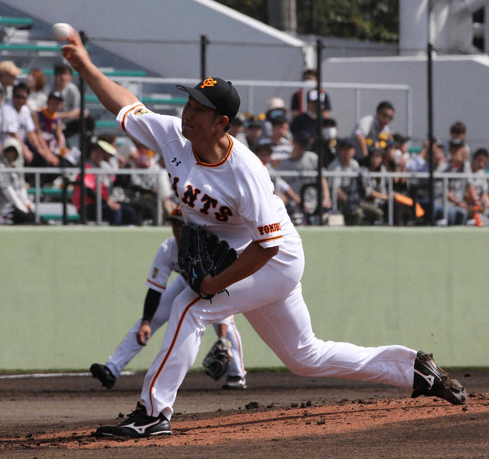 巨人・菅野　フォーム改造後初実戦は3回3安打1失点　楽天ドラ1小深田に適時打されるもけん制アウトに