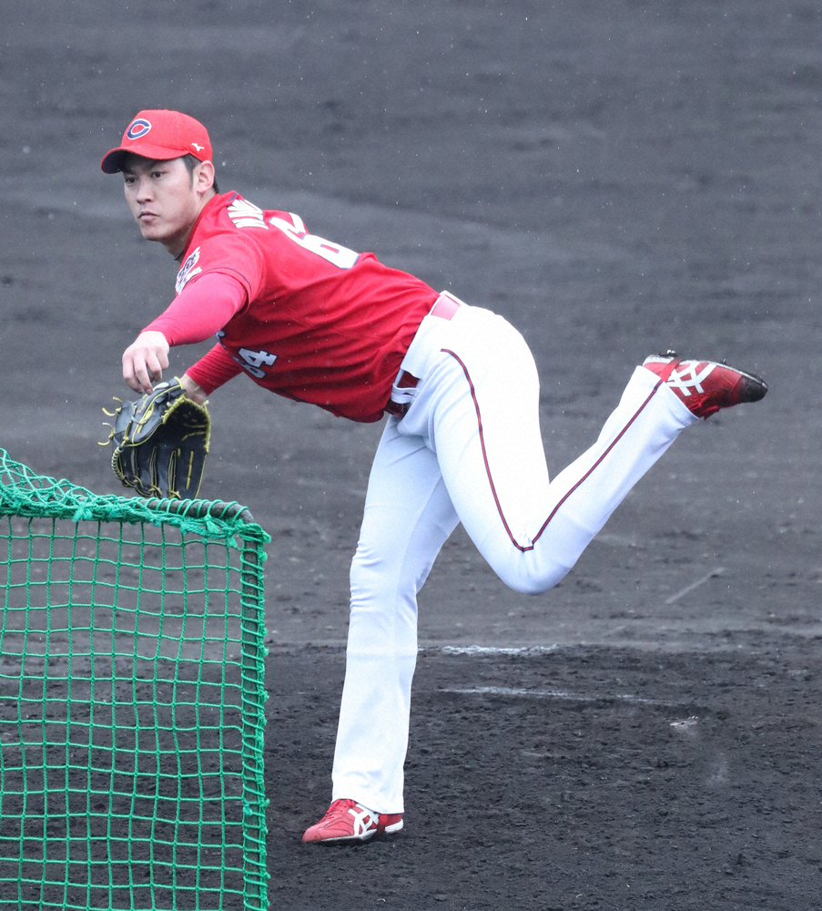 広島・中村恭、ブルペン投球再開で手応え「1カ月あれば試合に入れると思う」