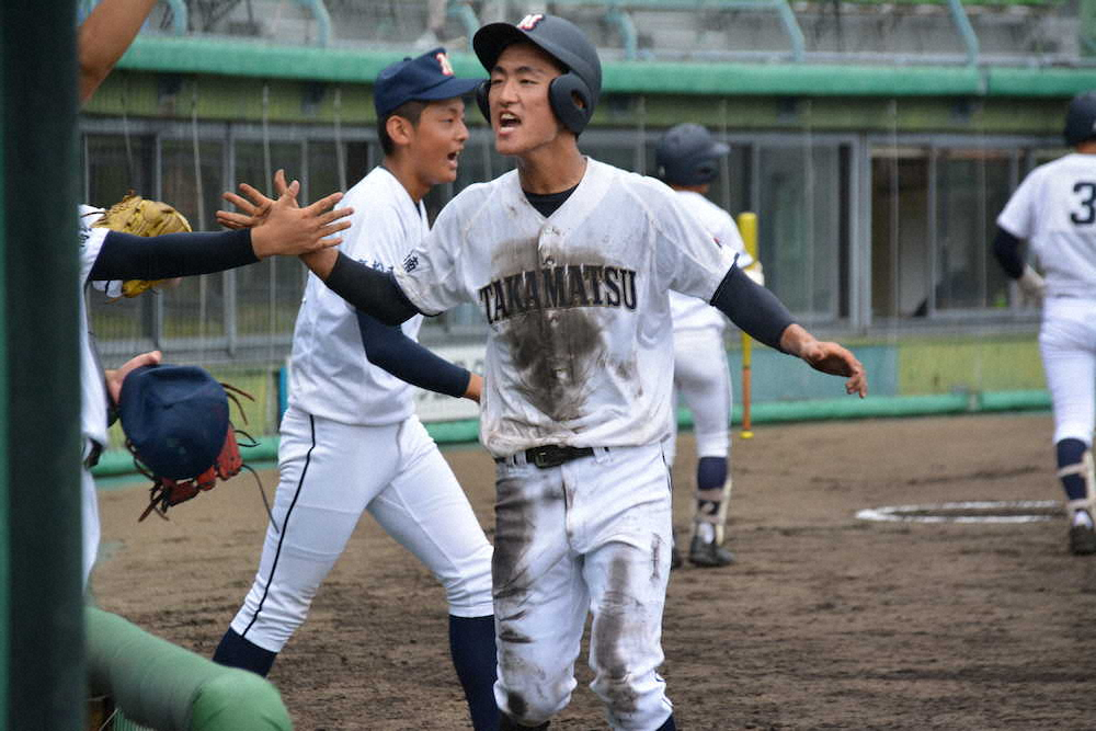 【画像・写真】高松南・古市、プロ志望明言!“うどん県”の強肩捕手、スカウト陣に“うまさ”アピール