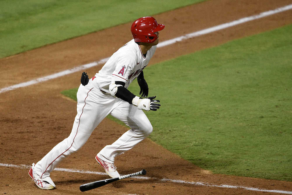 大谷翔平　今季初の長打＆打点マーク、6回右中間適時二塁打は112マイル高速打球