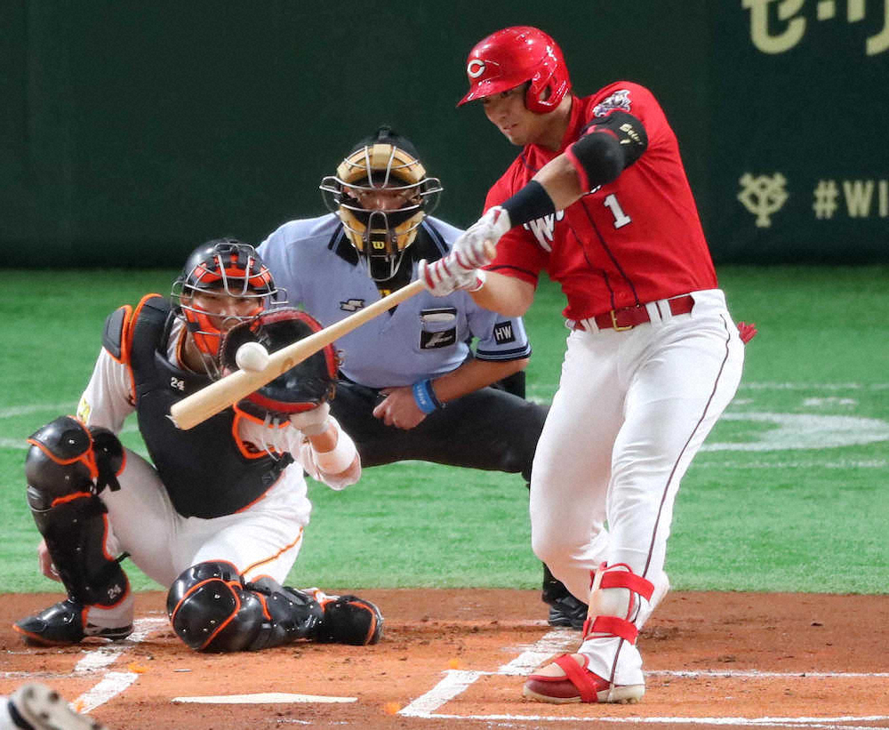 【画像・写真】広島・鈴木誠　初回に先制2ラン！巨人・桜井から2試合連続アーチ