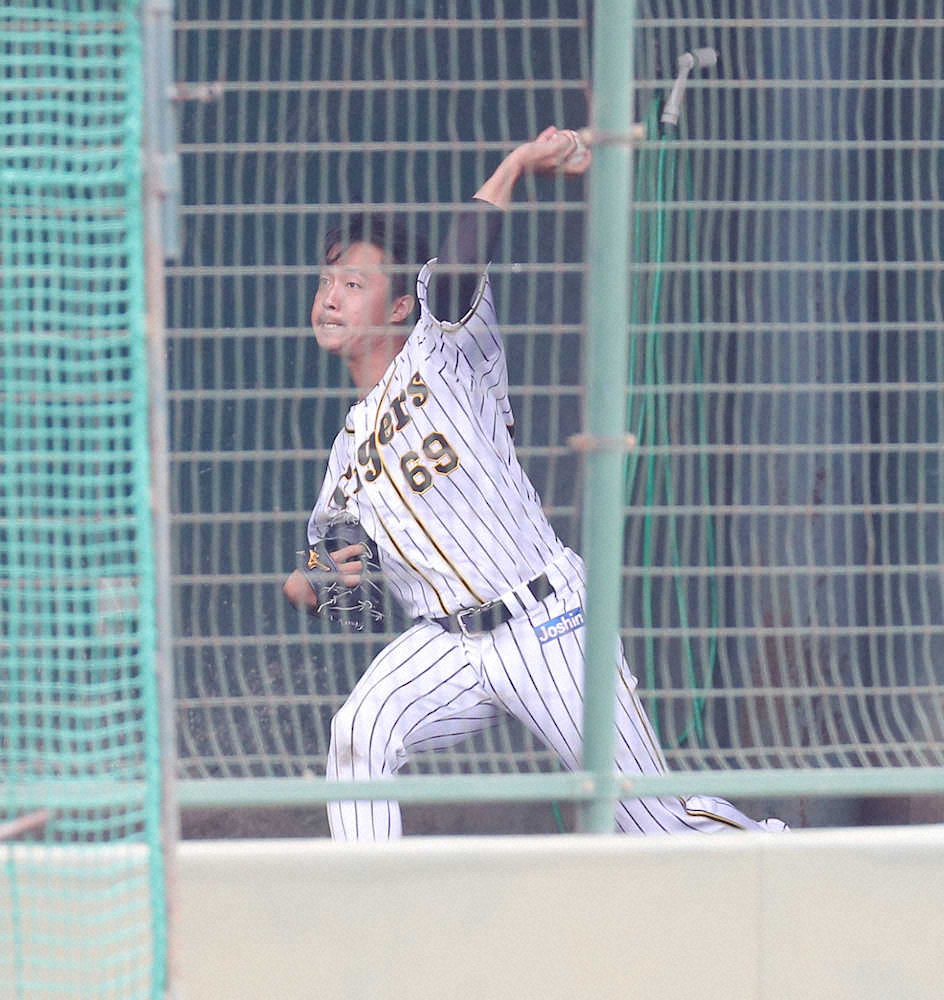 阪神・島本　ブルペン投球再開　左肘の張り後は初「確認するため」