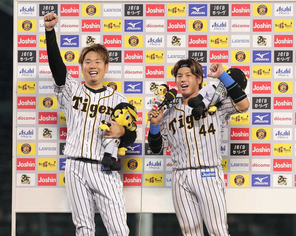 阪神　梅野が西勇と今季初のお立ち台「明日も、勝つばーい！」