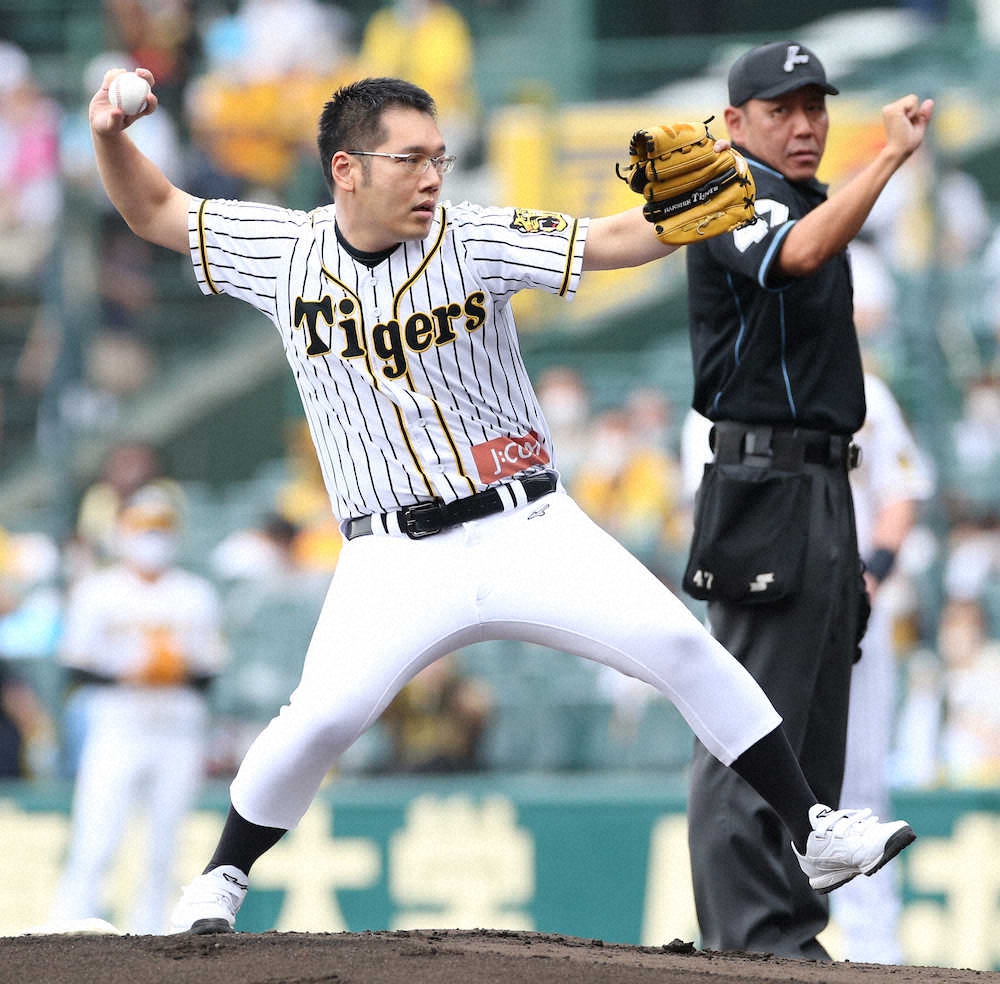 神田伯山　阪神戦始球式で見事ストライク投球「鈴木奈々さんの件があるので早く投げないと…」