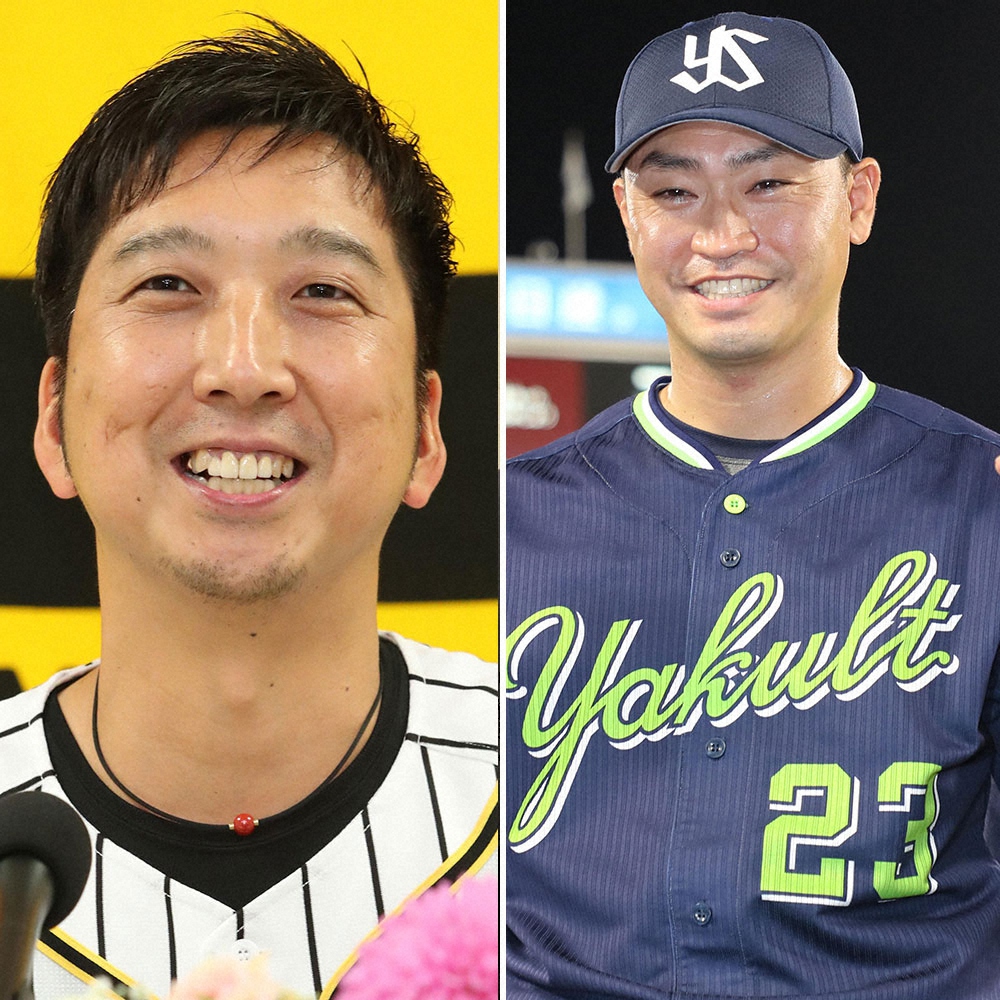 日本シリーズ第2戦のスペシャルゲストとして解説を務めた（左から）藤川球児氏、青木宣親