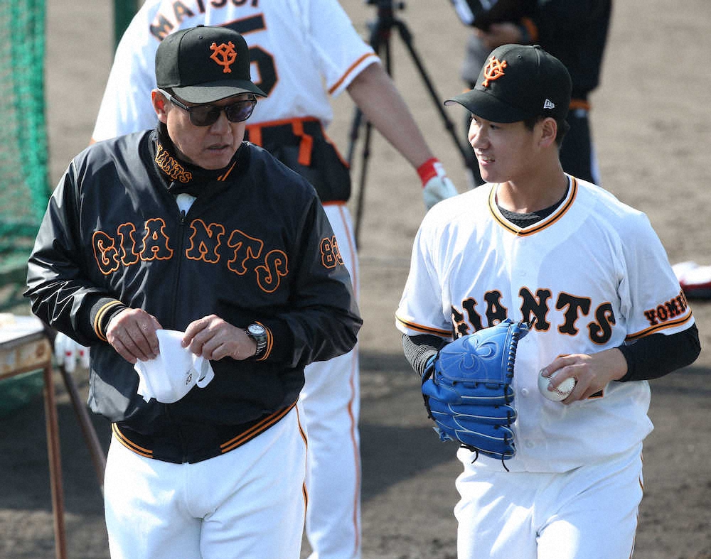 【画像・写真】巨人・井上、中山ら2軍若手がアピール　ドラ5・秋広は初々しい驚き