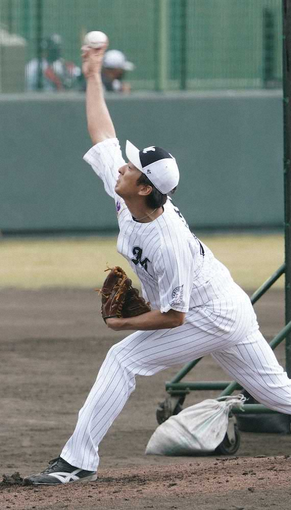 「キリン」がきた！ロッテの長身ドラ4右腕・河村　直球で安田をきりきり舞い