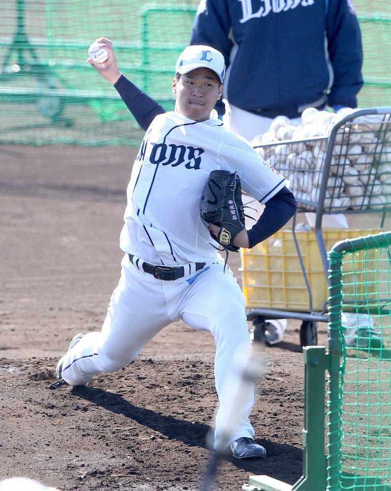 西武　2年目右腕・松岡「投げ込みが足りない」　フリー打撃で打者4人に安打性4本