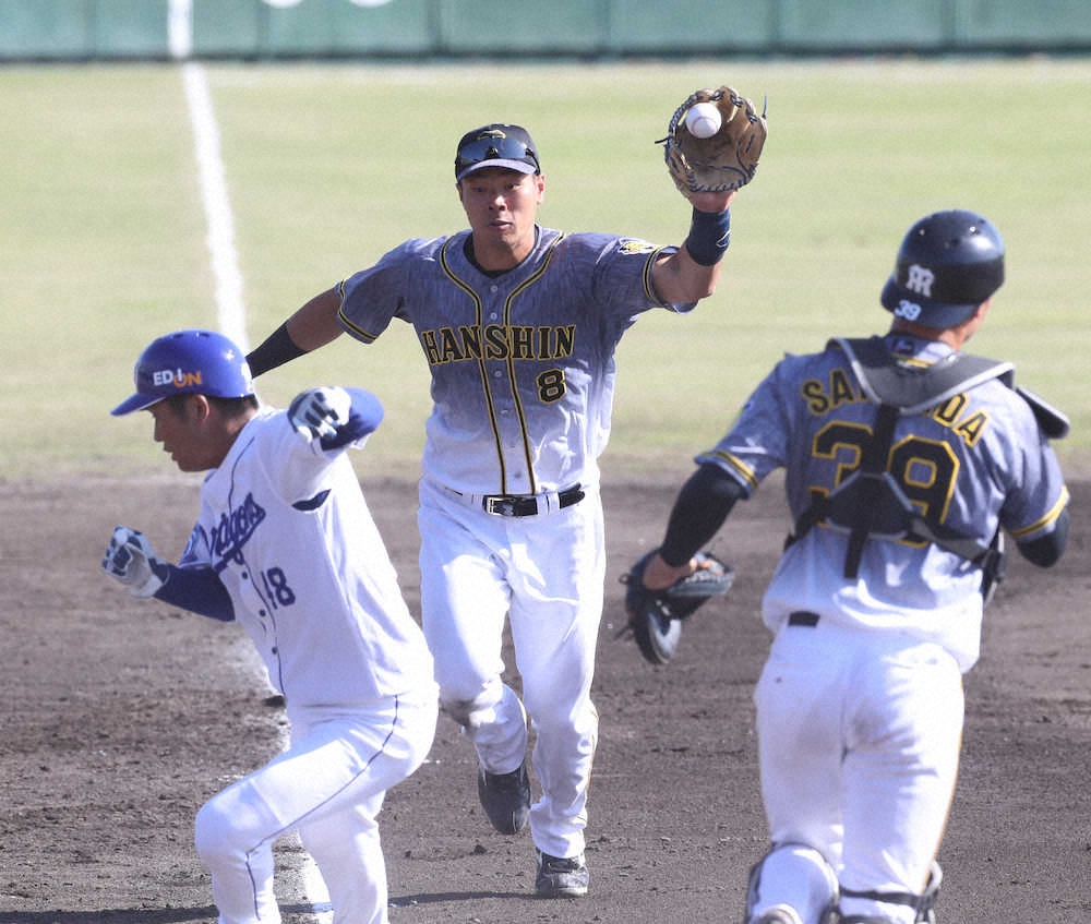 【画像・写真】「鬼」の居ぬ間に三塁アピール　阪神・佐藤輝が好守連発　背番号8の先輩にも「対応力」見せた