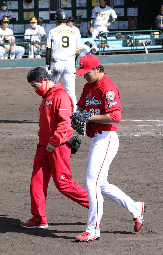 広島・床田がアクシデントで途中降板　佐々岡監督は軽症を強調「そこまでではない」