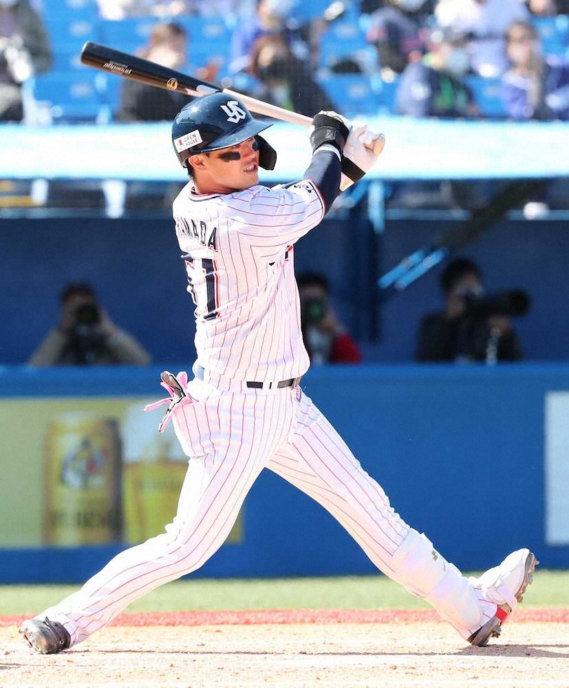 3年目の20歳、ヤクルト・浜田がまたアピール打　右翼線適時二塁打に「上手く反応」