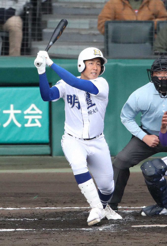 明豊・米田友　高校初4番に「緊張」も3安打3打点で勝利貢献