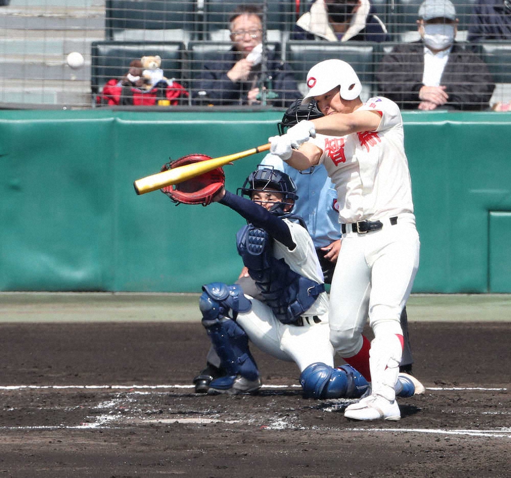 智弁学園　先制犠飛の山下主将　大阪桐蔭相手に「初球から攻撃的な野球ができました」