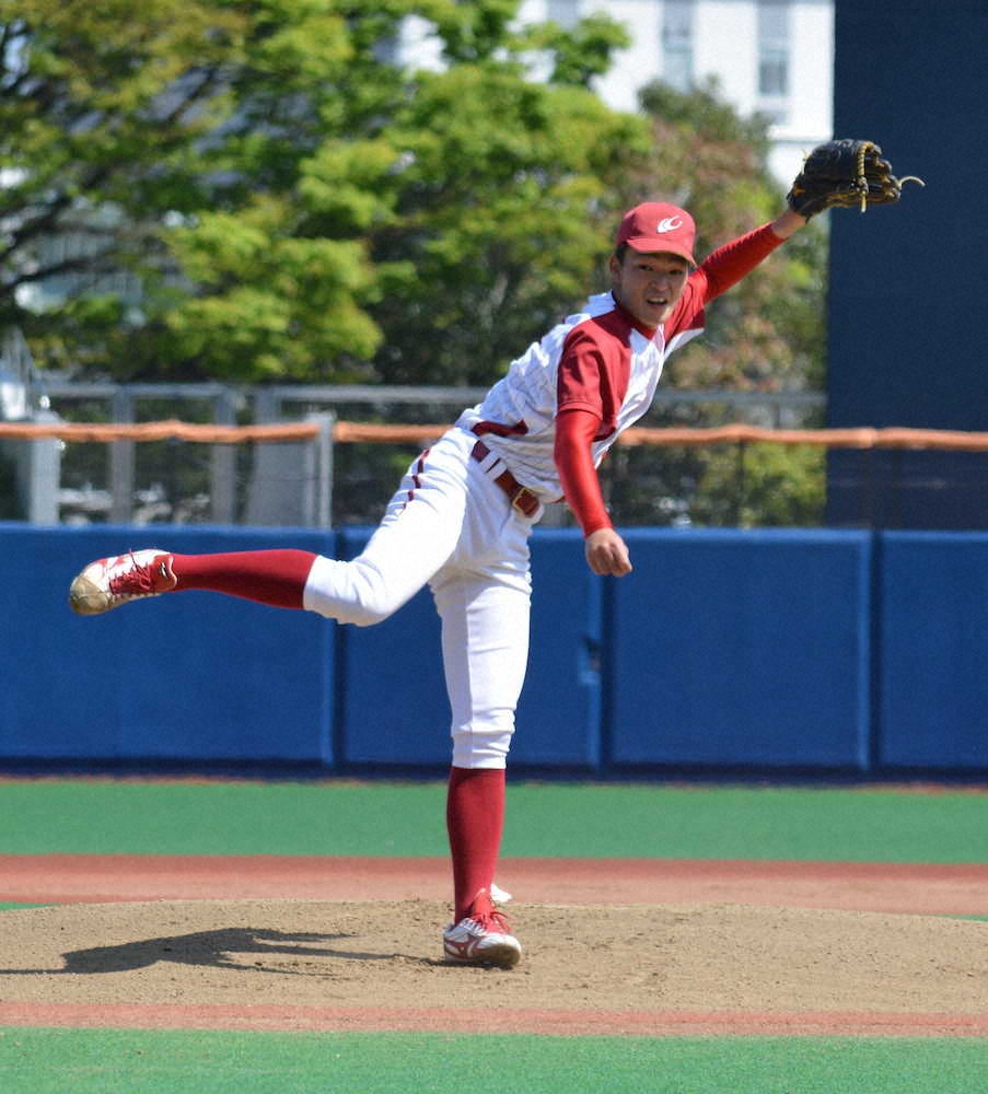 東京新大学野球　151キロ右腕の共栄大・小向　5回途中3失点で降板「実戦不足でした」