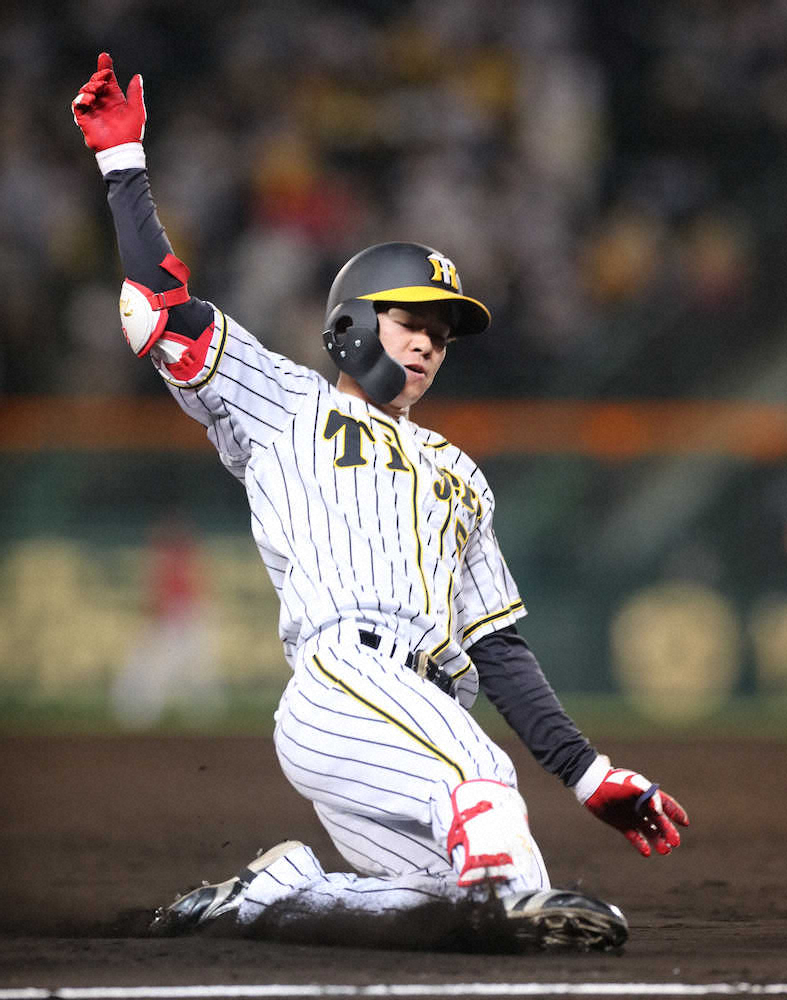 阪神・中野　これぞ本当の恐怖の8番　2打席連続の長打に1盗塁　左投手でも結果出す大アピール
