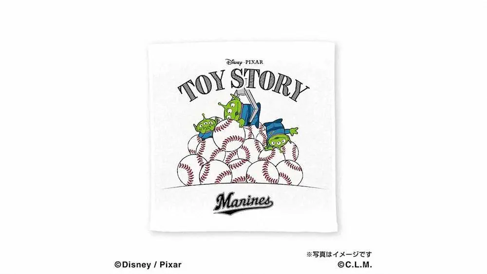 マリーンズストア各店で販売されるるディズニーアニメ「トイ・ストーリー」のスペシャルデザイングッズ
