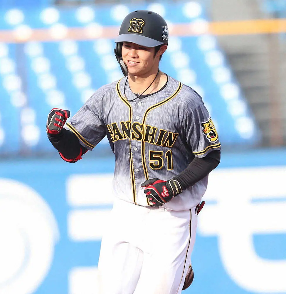 阪神ドラ6中野がプロ初本塁打　坂本の144キロ直球を右翼へ「技あり」の一発