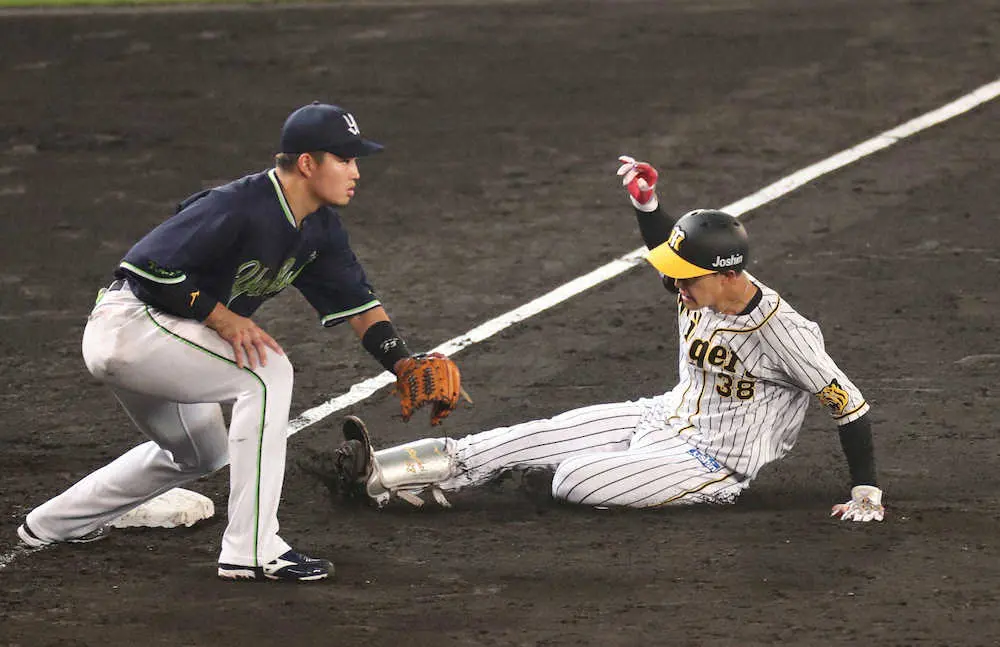 阪神・小幡　今季初スタメン躍動三塁打！糸原休養日で得たチャンス　快足魅せた