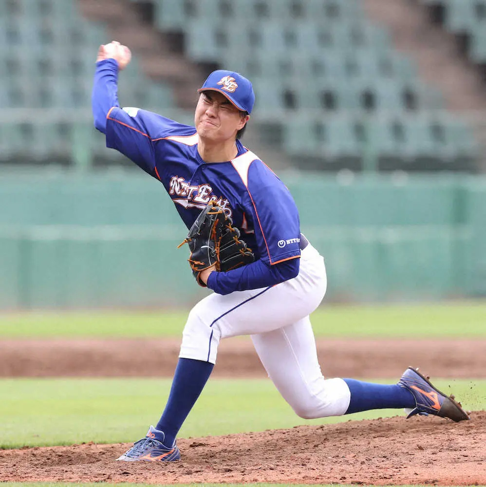 NTT東日本が開幕戦勝利　1年目の上出が8回1失点の好投　社会人野球日本選手権