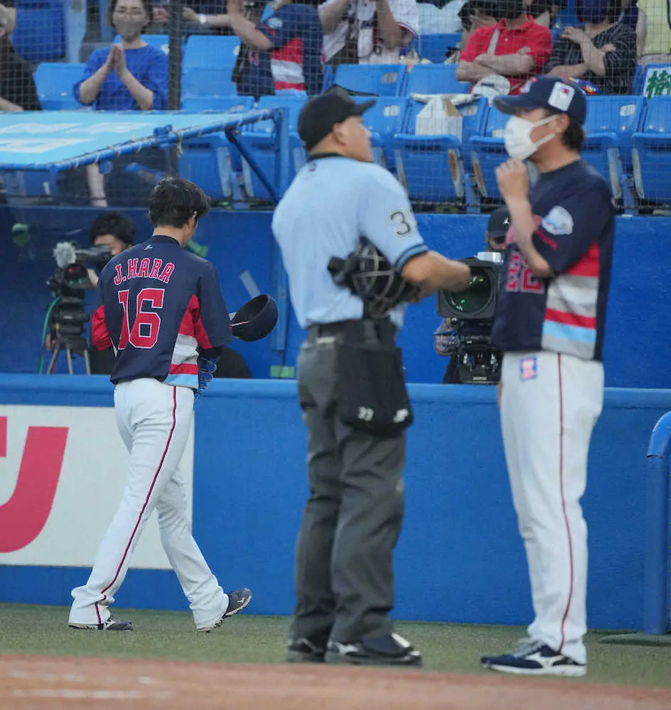 ヤクルト・原樹理　上本への危険球により退場…今季初登板は4回途中2失点で降板