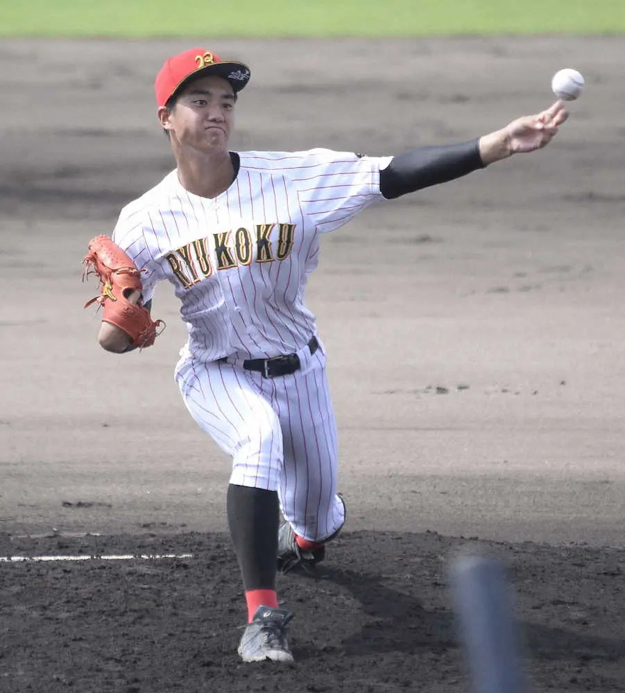 今秋ドラフト候補の金沢龍谷・井上透摩に9球団集結　14K1失点完投発進