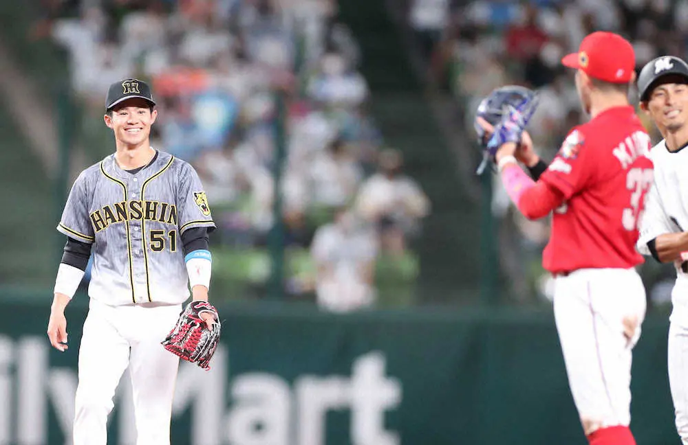 阪神・中野　執念の四球で勝ち越し点奪う　セの勝利に大きく貢献