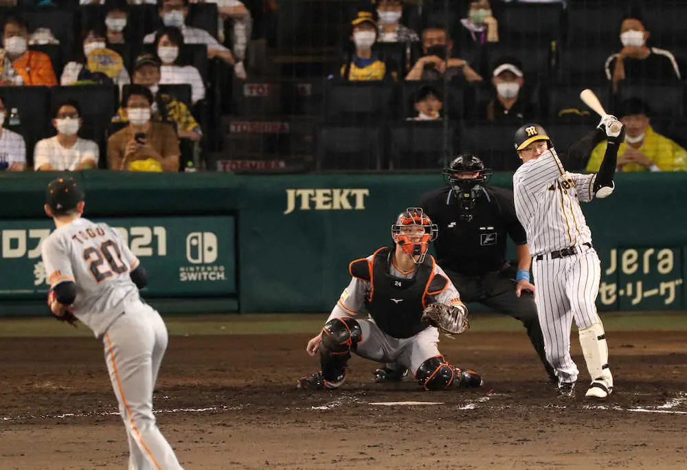 阪神・大山　復活の3安打3打点!7回満塁で同点2点二塁打「初球から打つのが自分の持ち味」