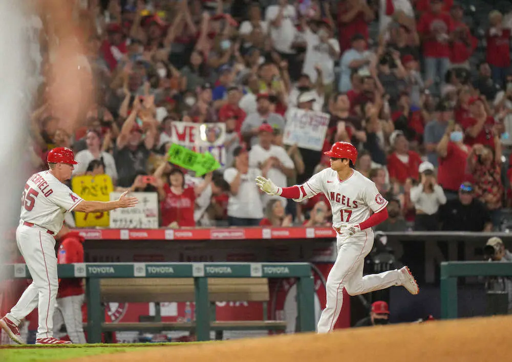 【画像・写真】大谷翔平　登板翌日の6回に4試合ぶり“弾丸”43号3ラン！ペレスに再び3本差、本拠25発は球団新