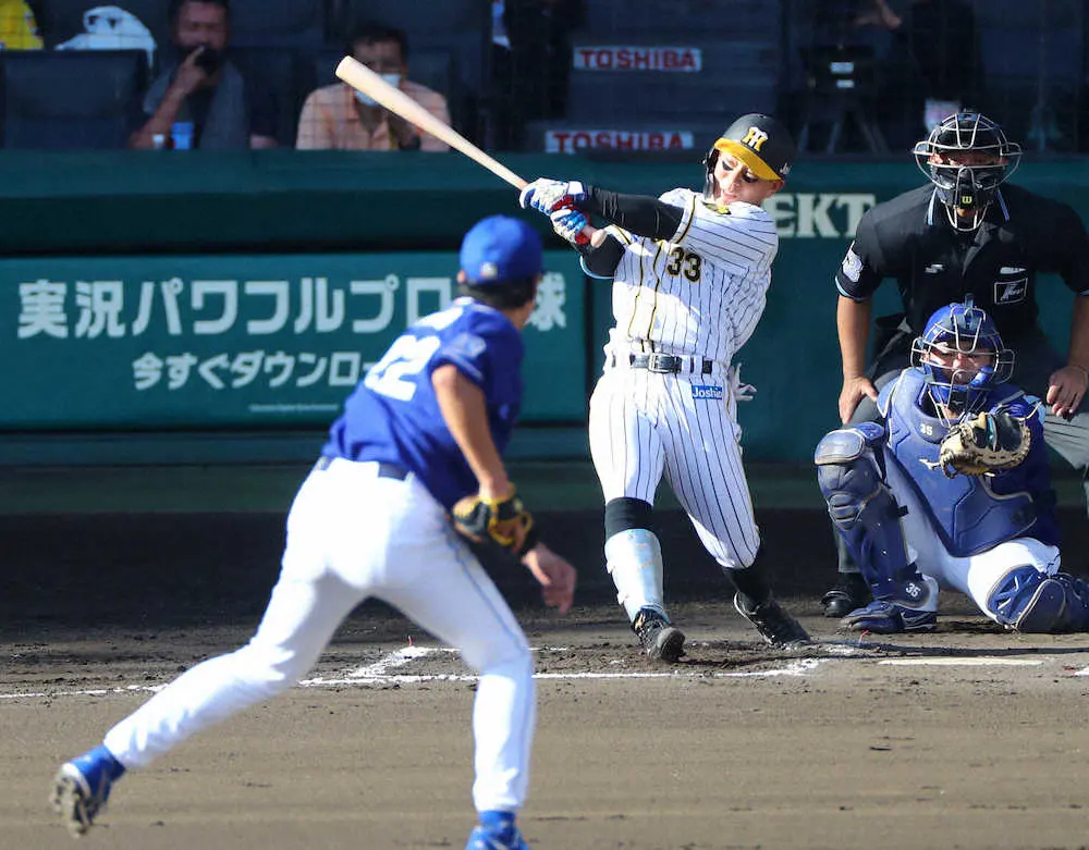 阪神　糸原の適時二塁打で先制　6回で今季6度目の猛打賞も達成